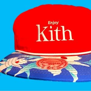 Kith x Coca Cola x Mitchell & Ness Collab Hat Navy Red Floral Rope Bill Cap NWT